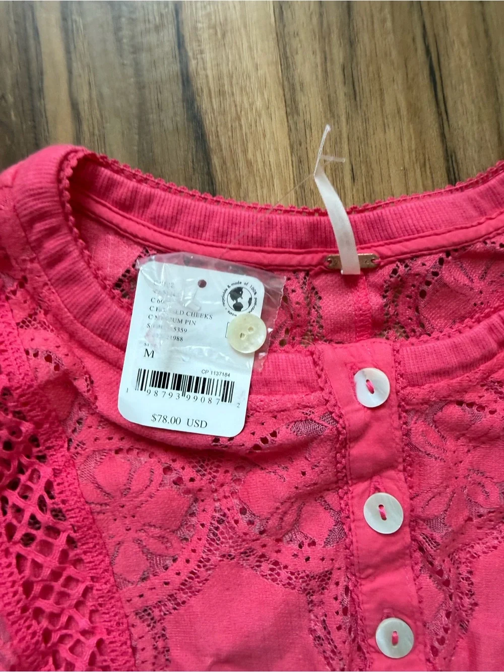 Free People Jae Knit Button Down top Size M NWT